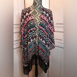 Chic Geometric Patterned Kimono